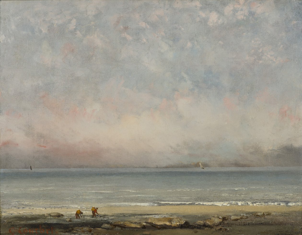 Stranden ved Trouville, ca 1865. av Gustave Courbet