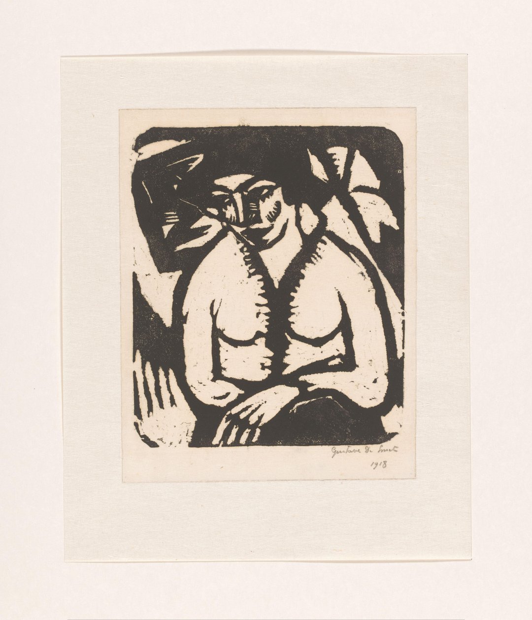 sittende kvinne av Gustave De Smet (signed by artist)