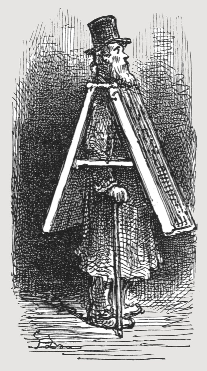 'Reklametavle - mann', 1872. av Gustave Dore