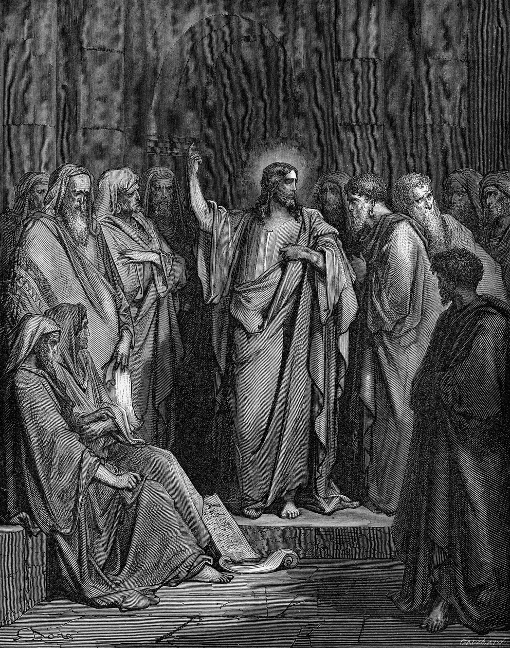Kristus i synagogen av Gustave Dore