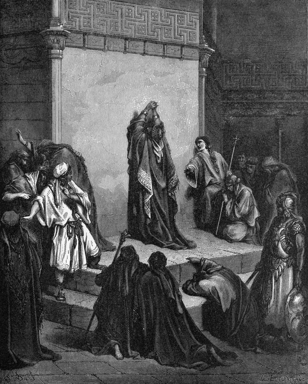David sørger over Absalom av Gustave Dore