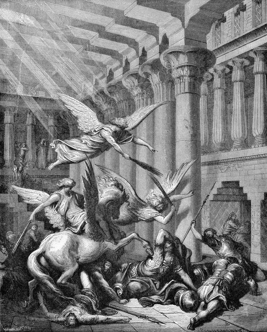 Heliodorus straffet i templet av Gustave Dore