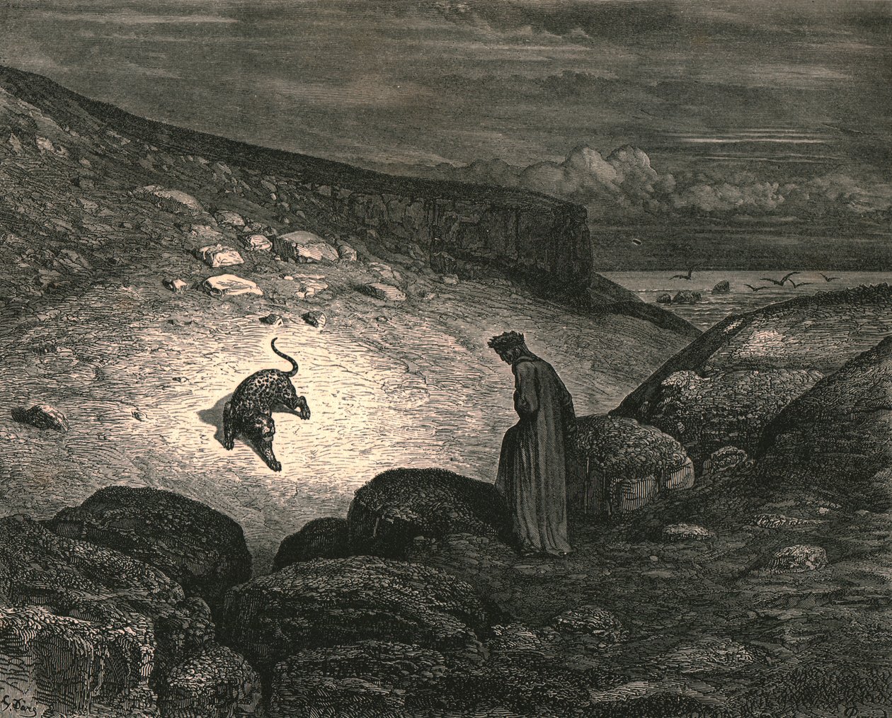 Knappe oppstigningen begynte, c1890. av Gustave Dore