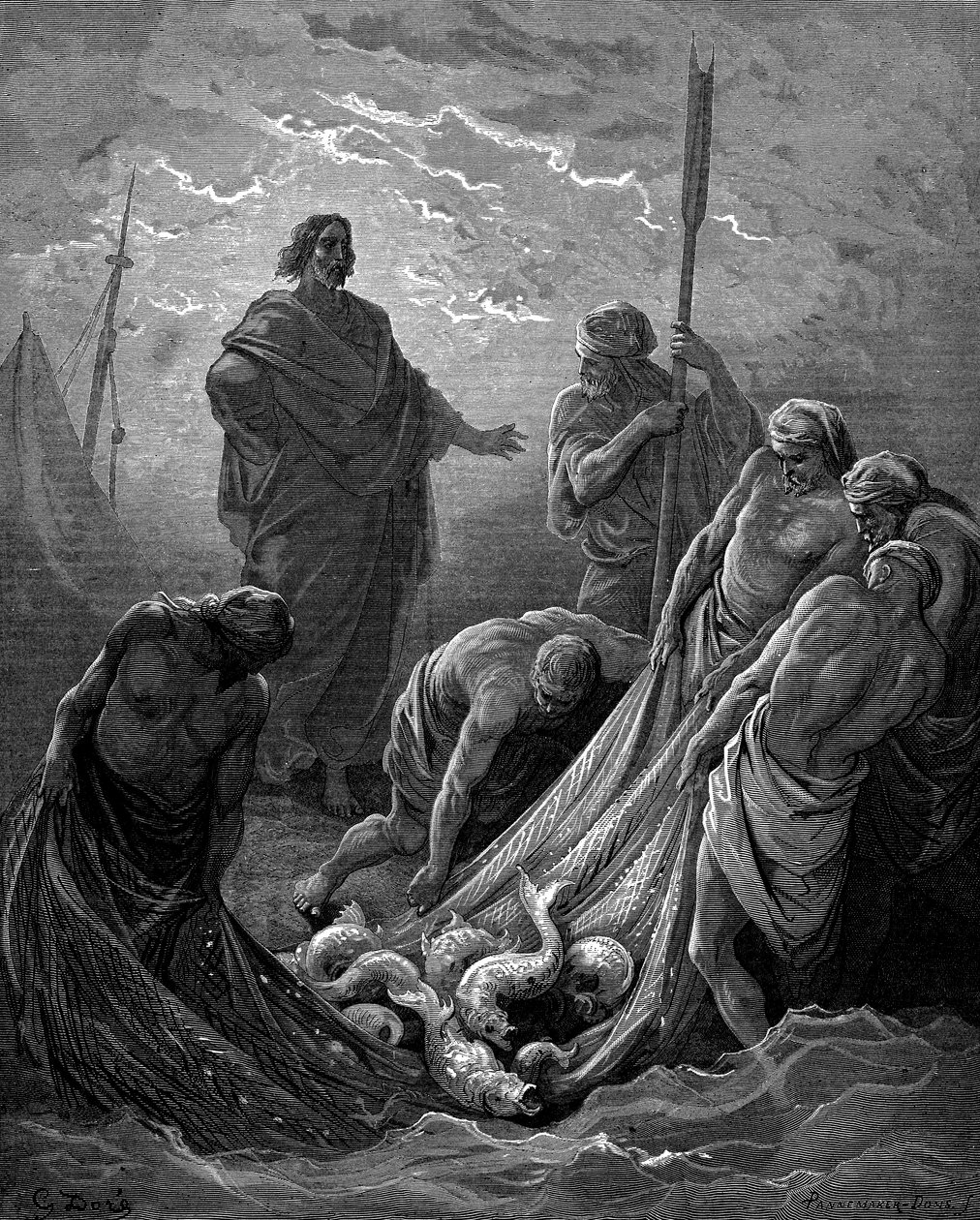 Det mirakuløse utkastet til fisk, 1866 av Gustave Dore