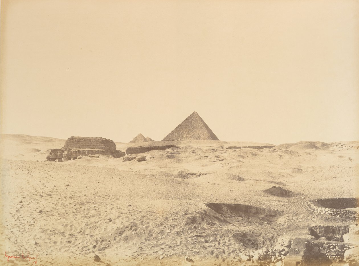 Pyramidene i Giza, 1865-69. av Gustave Le Gray