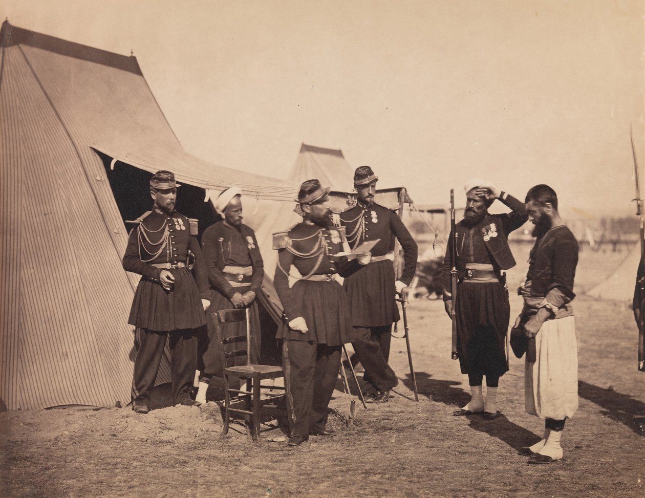 [Zouaves, Camp de Châlons], 1857. av Gustave Le Gray
