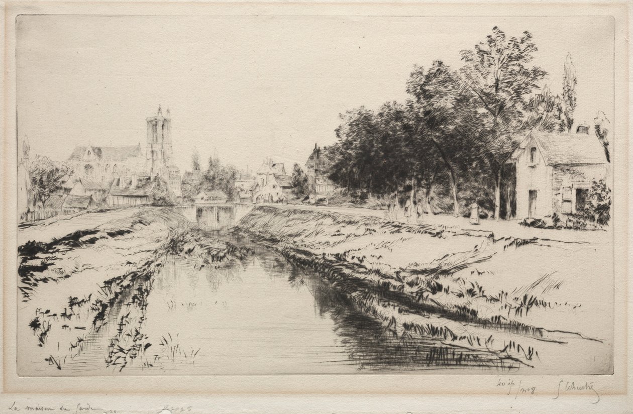 The Guardhouse, Troyes, 1901. av Gustave Leheutre