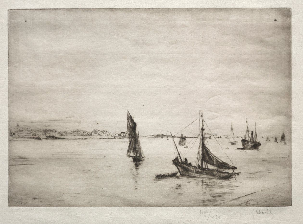 Veien til La Rochelle. av Gustave Leheutre