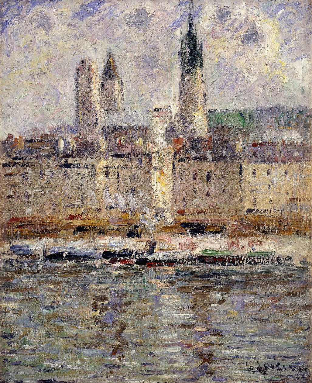 Utsikt over Rouen; Utsikt over Rouen, 1927 av Gustave Loiseau
