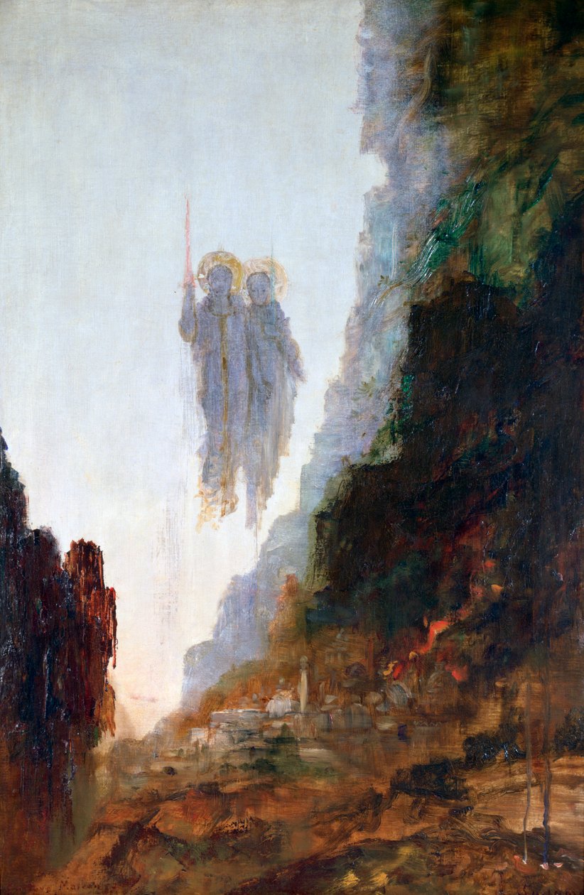 Englene i Sodoma, c1846-1898 av Gustave Moreau