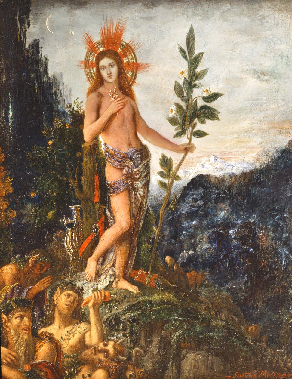 Apollo mottar hyrdenes tilbud av Gustave Moreau