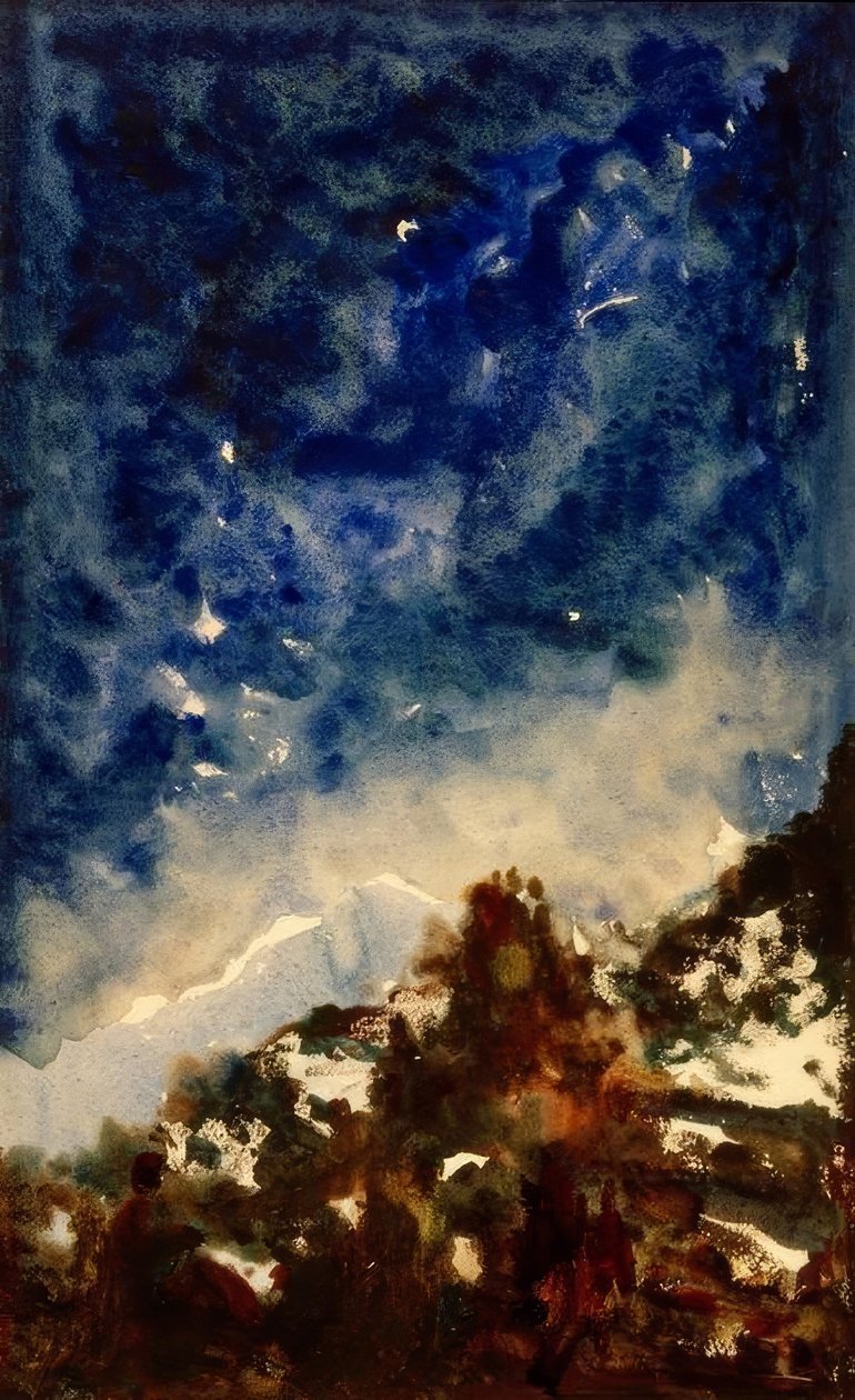 Landskapsstudie av Gustave Moreau