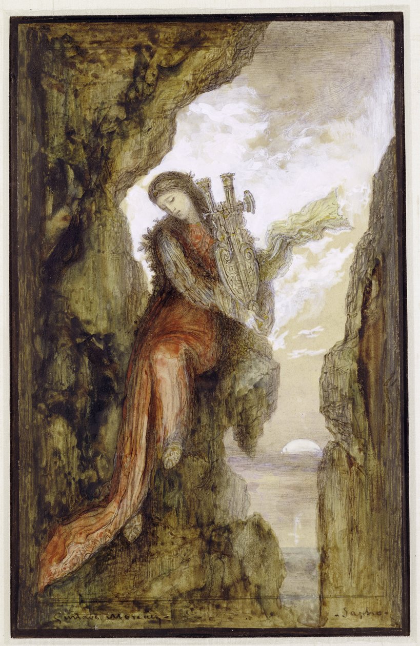 Sappho på klippen av Gustave Moreau