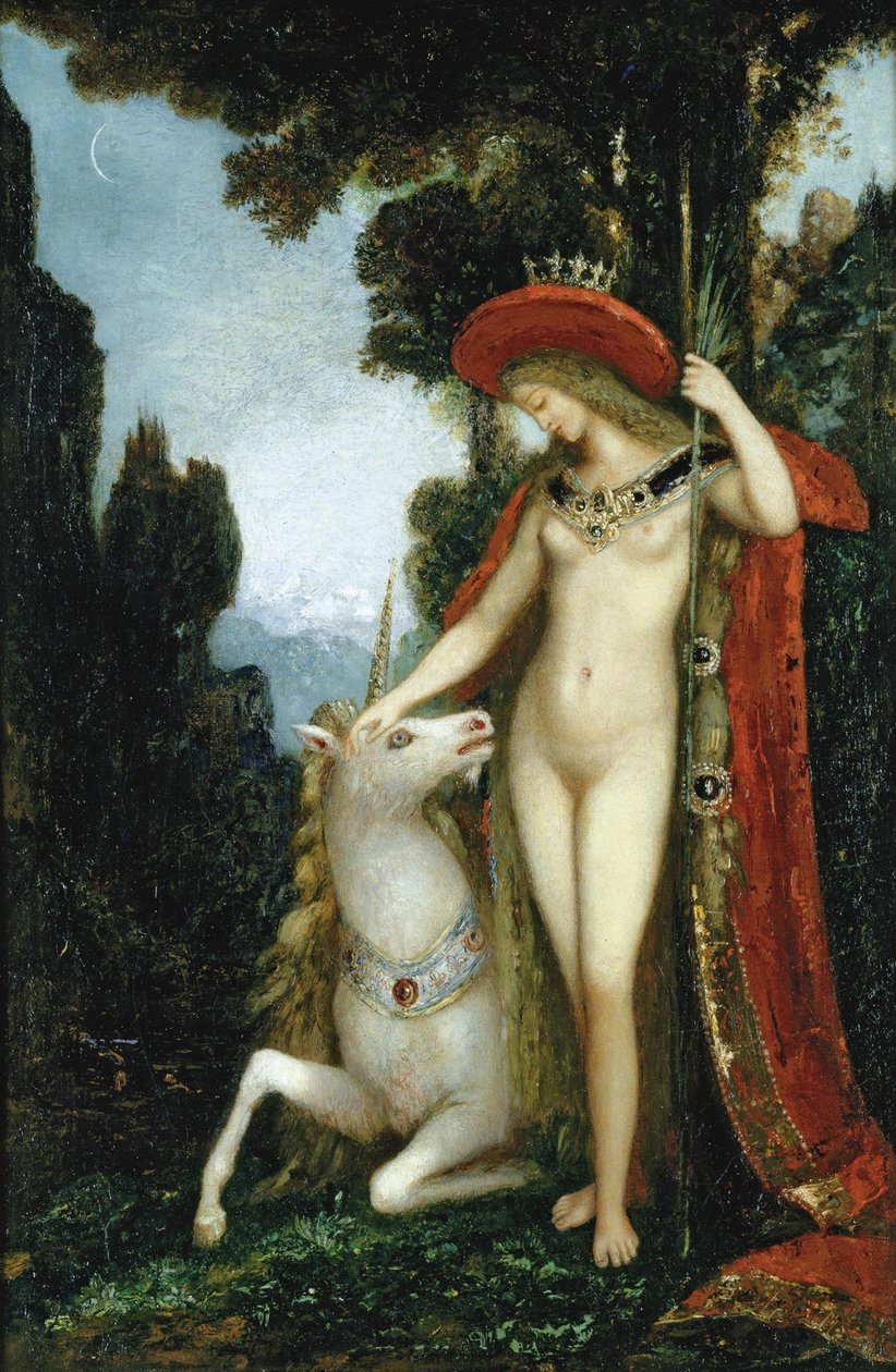 Enhjørningen av Gustave Moreau