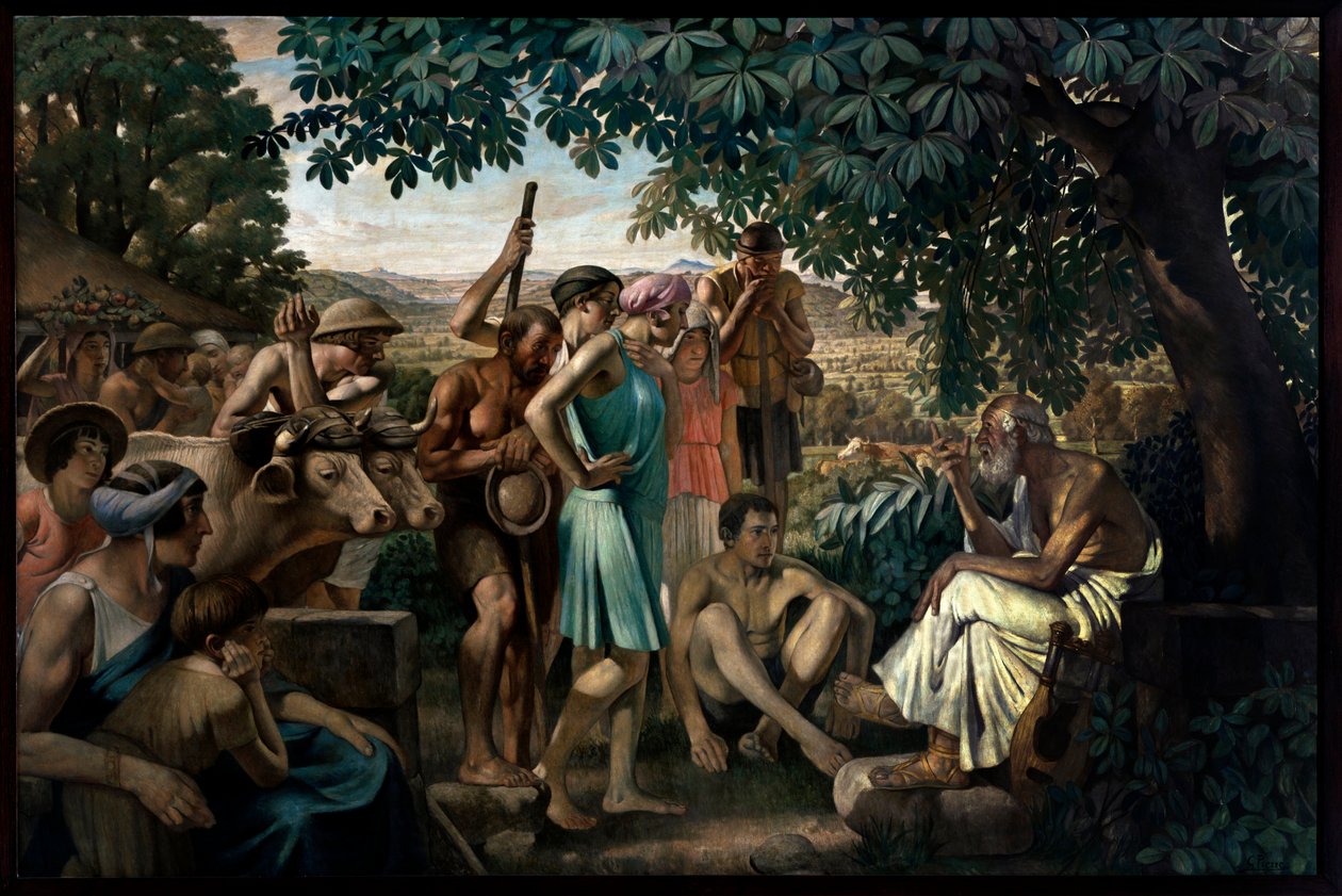 The Poet Educating Peasants av Gustave Pierre