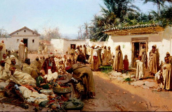 Arabisk landsbyscene av Gustavo Simoni