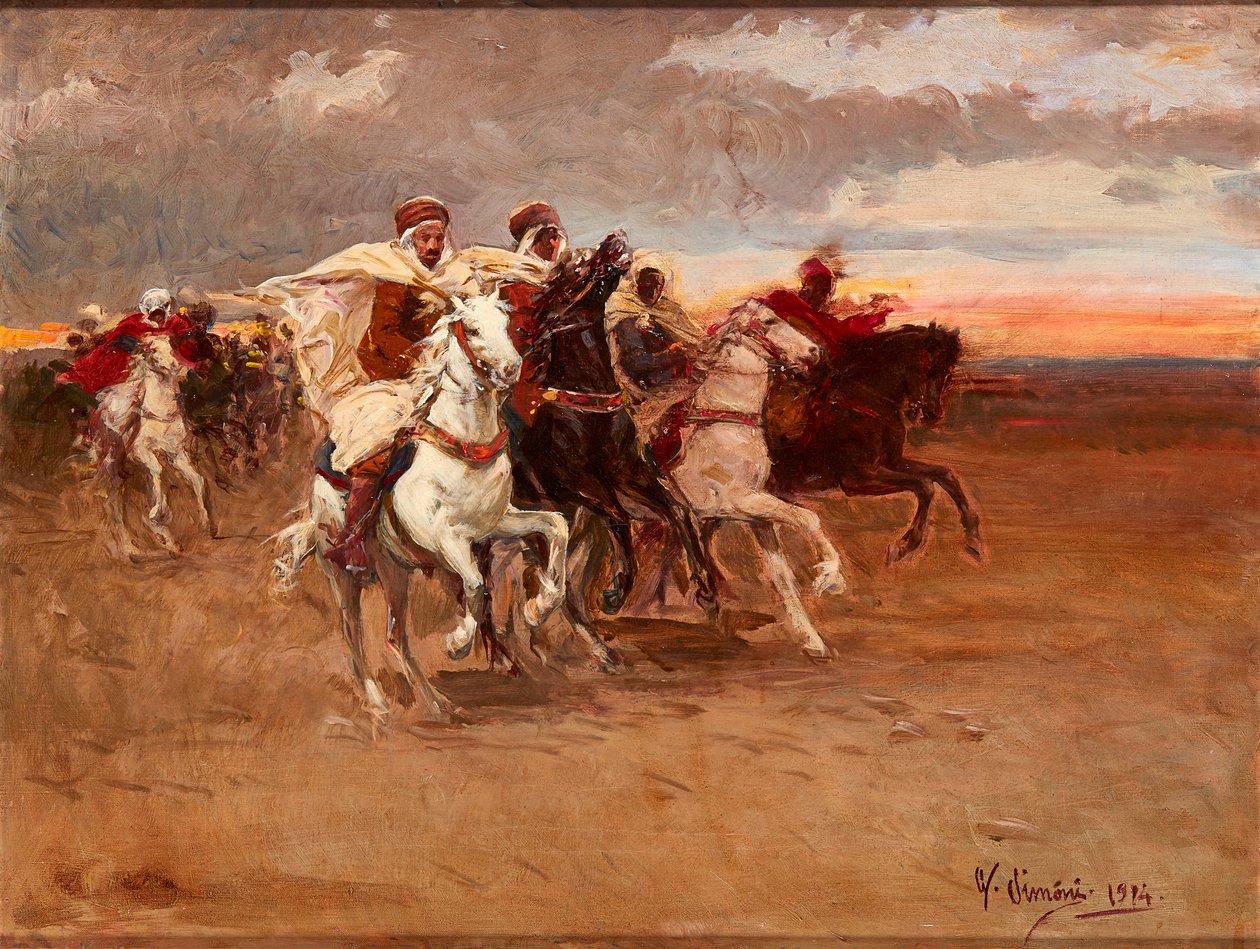 Charging Cavaliers (olje på lerret) av Gustavo Simoni