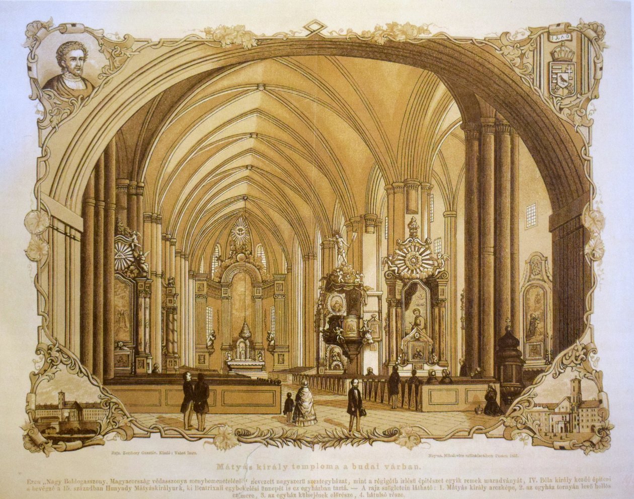 Interiøret i Matthias kirke i Buda av Gusztáv Zombory