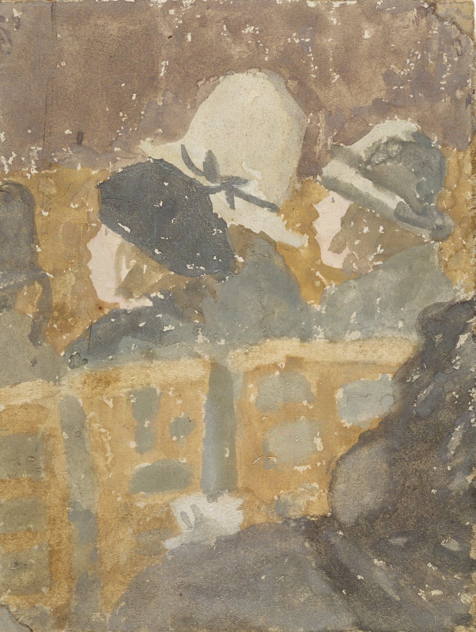 Jenter i en kirke (gouache og wc på papir) av Gwen John