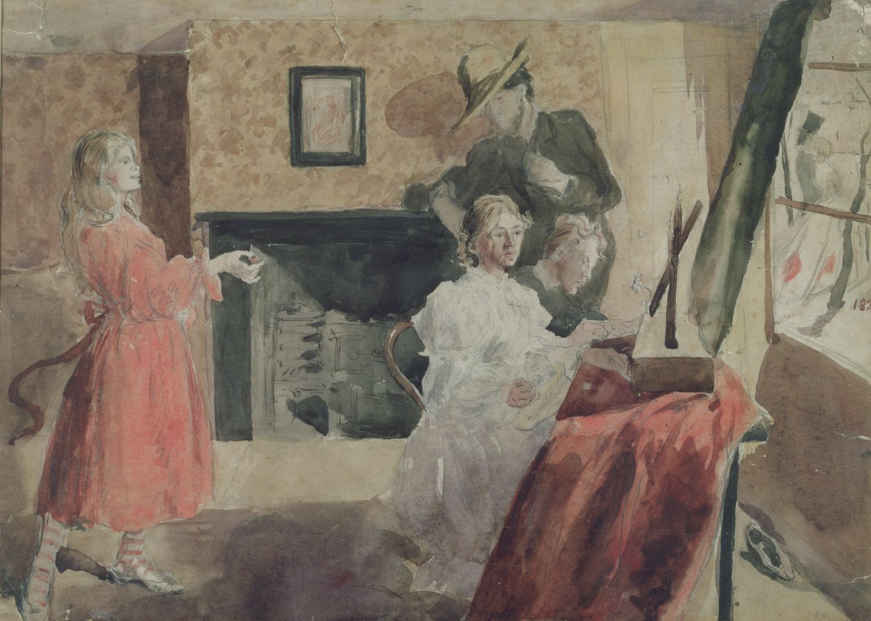 Portrait Group, 1897-98 (blyant, penn og wc på papir) av Gwen John