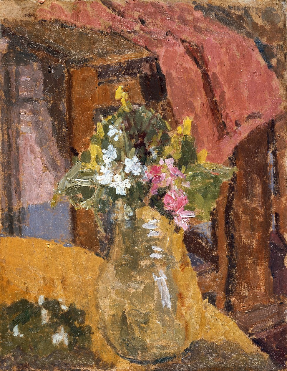 Blomster (olje på lerret) av Gwen John
