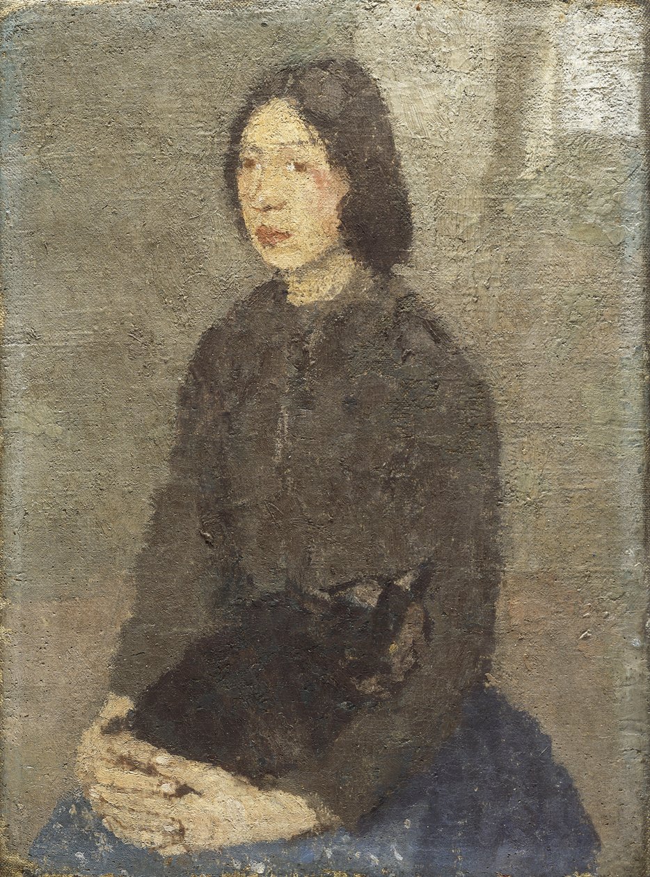 Jente med katt i fanget, av Gwen John