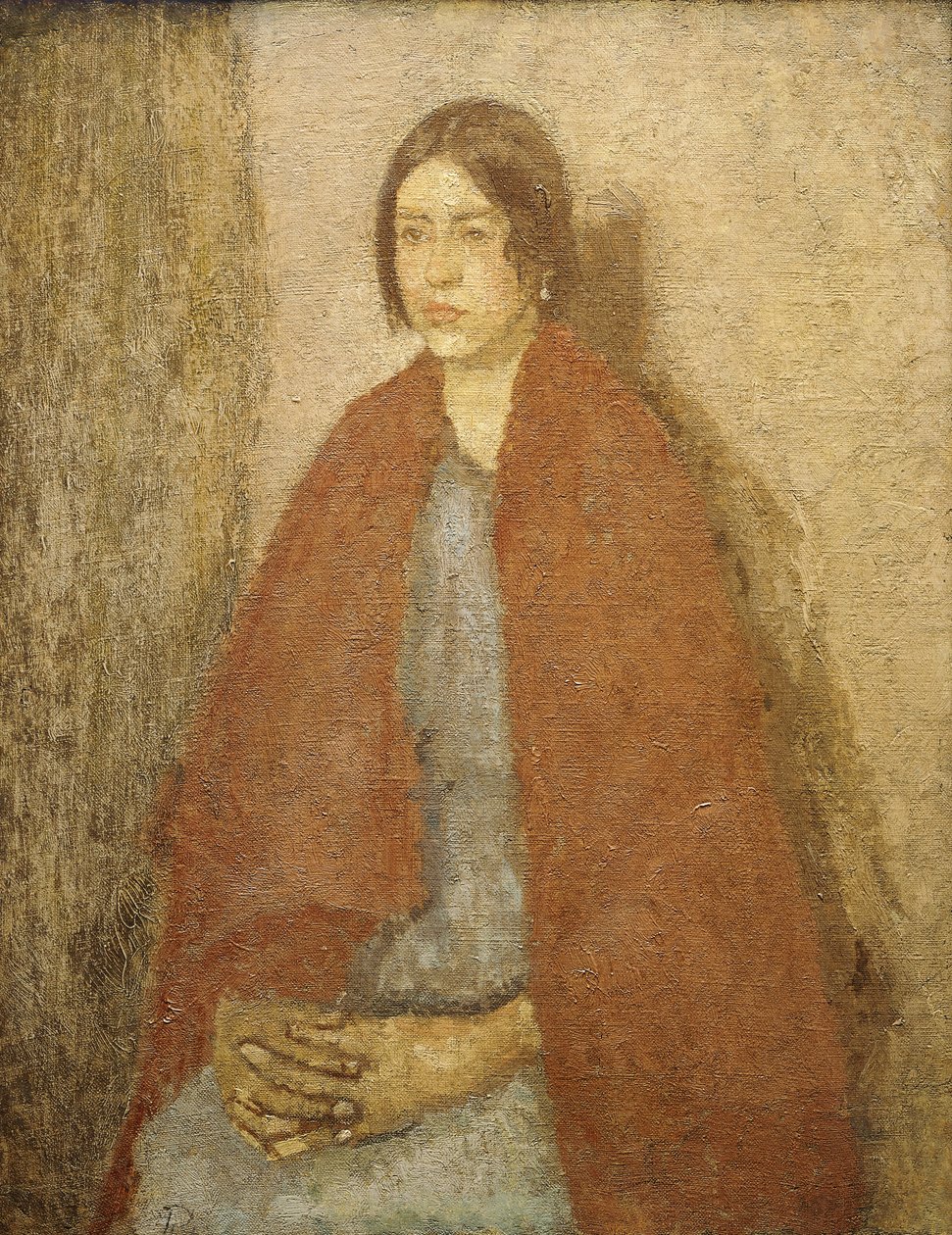 Ung kvinne i et rødt sjal, av Gwen John