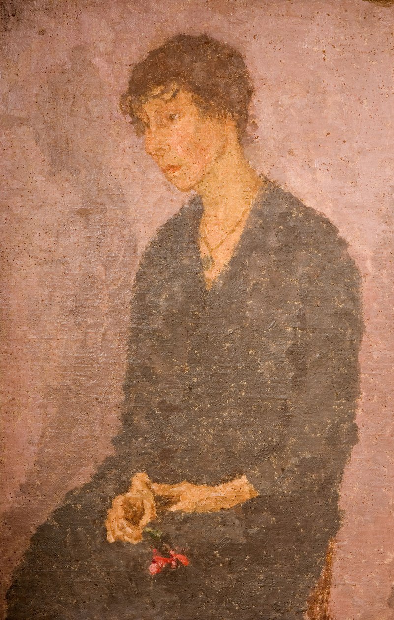 Kvinne som holder en blomst, 1908-1922. av Gwendolen Mary John