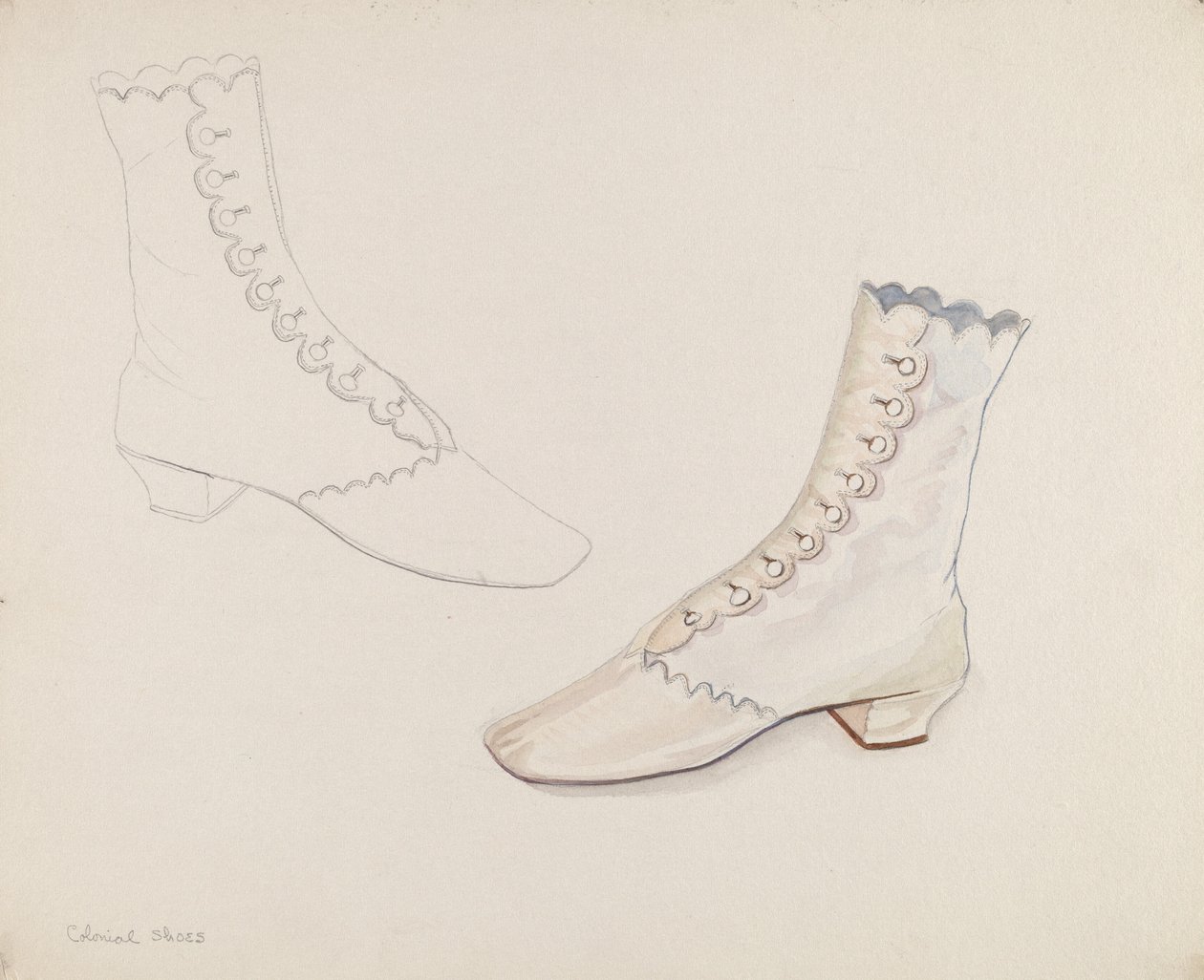 Quaker bryllupssko, ca. 1936. av Gwyneth King