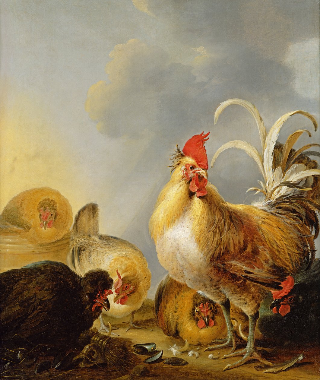 En gruppe gårdsfugler, 1643 av Gysbert Hondecoeter