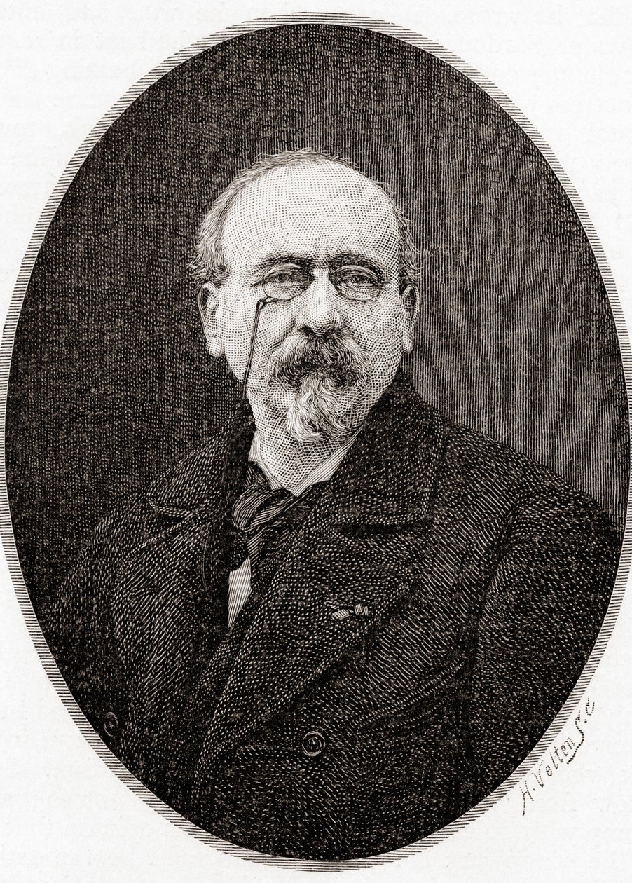 Charles Victor Cherbuliez, fra The Century Illustrated Monthly Magazine, utgitt 1884 (tregravering) av H. Velten