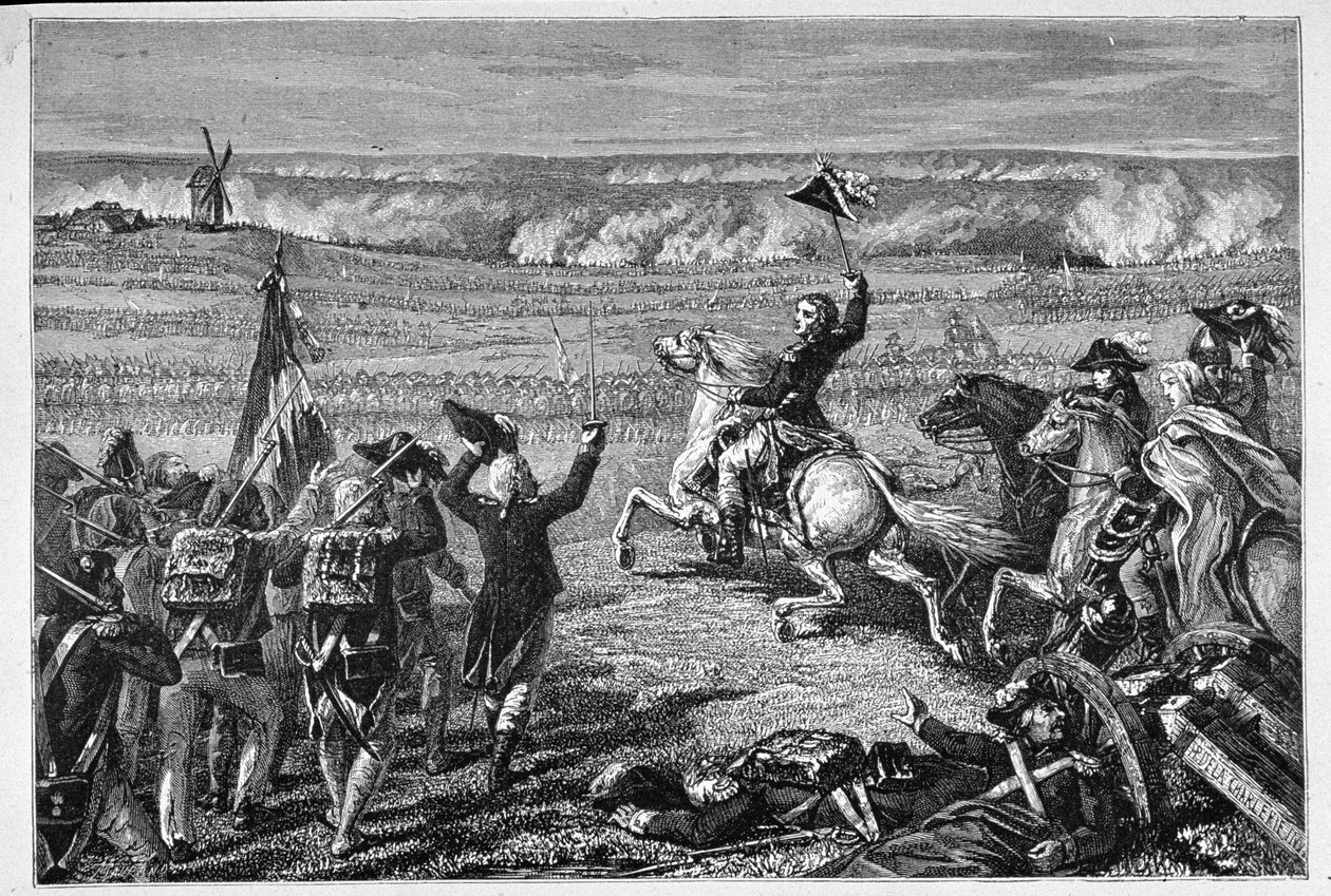 Slaget ved Valmy, 20. september 1792, gravert av Charles Maurand av H. de la Charlerie