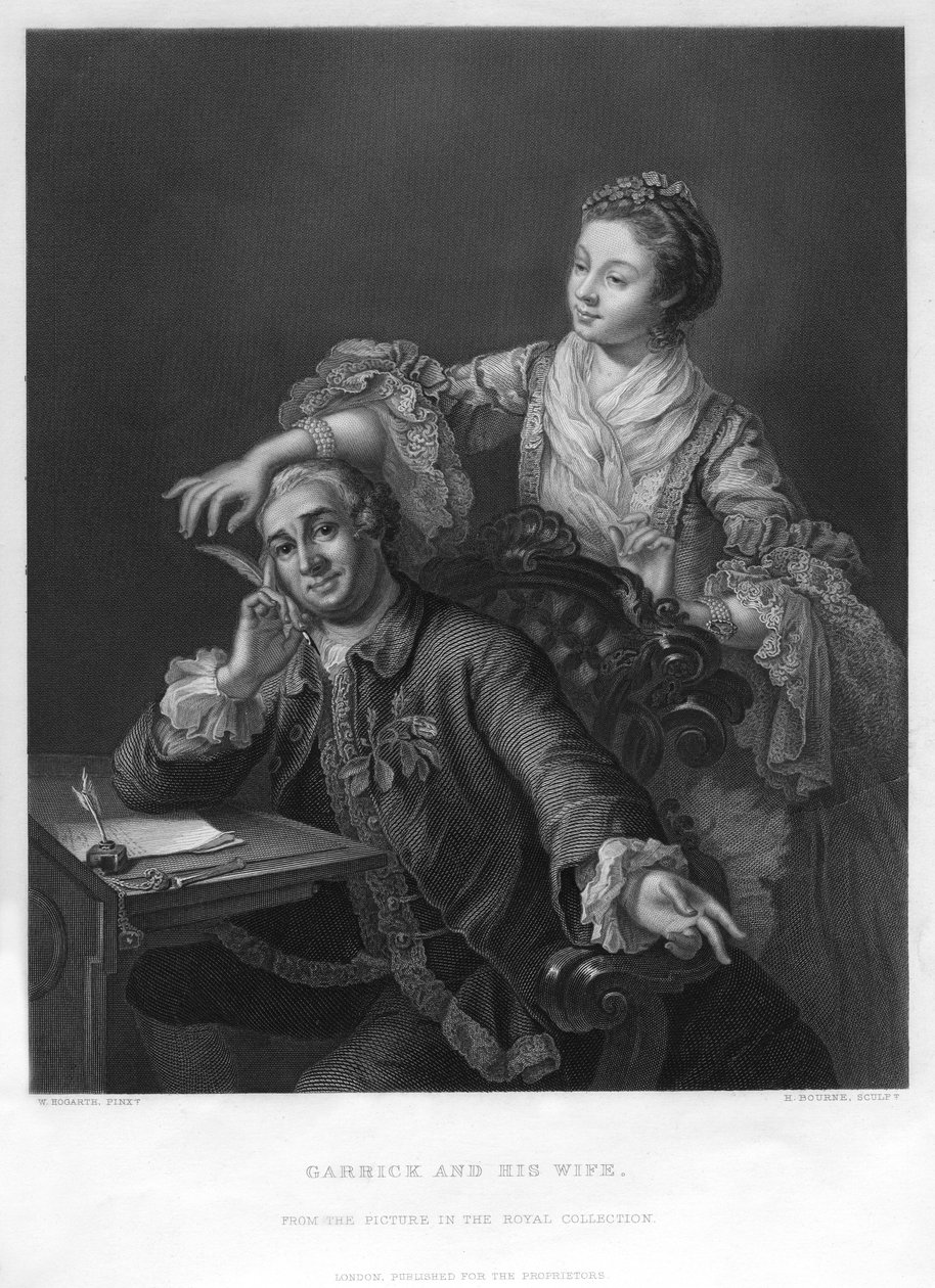Garrick og hans kone, 1757 1800-tallet. av H. Bourne