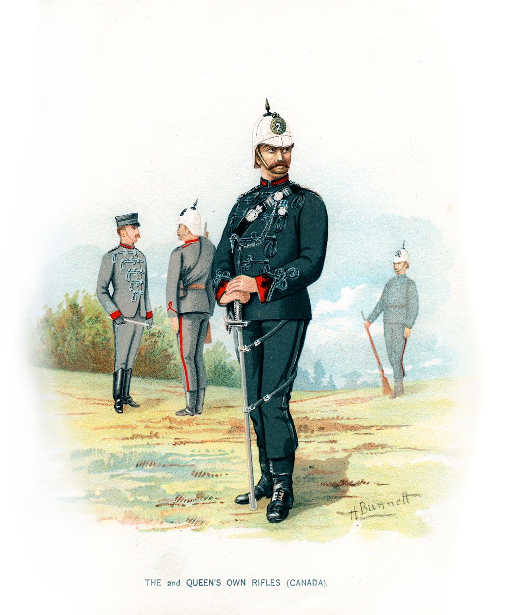 The 2nd Queens Own Rifles Canada, c1890. av H. Bunnett