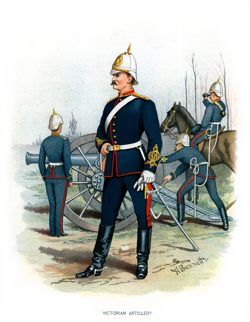 Viktoriansk artilleri, c1890. av H. Bunnett