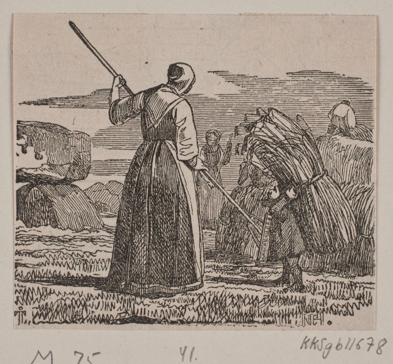 Illustrasjon for "Jordmoren og trollet" av H. C. Henneberg