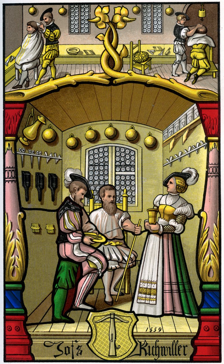 Frisør og parykkmaker, 1500-tallet 1849. av H. Moulin