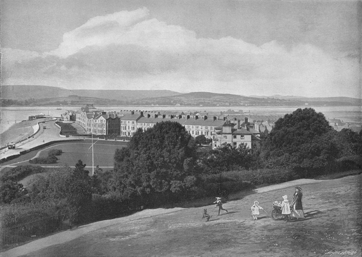 Exmouth, fra Beacon, c1896 av H. T. Cousins