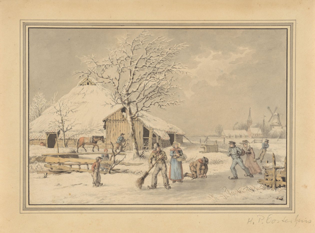 vinterlandskap av Haatje Pieters Oosterhuis (attributed to)