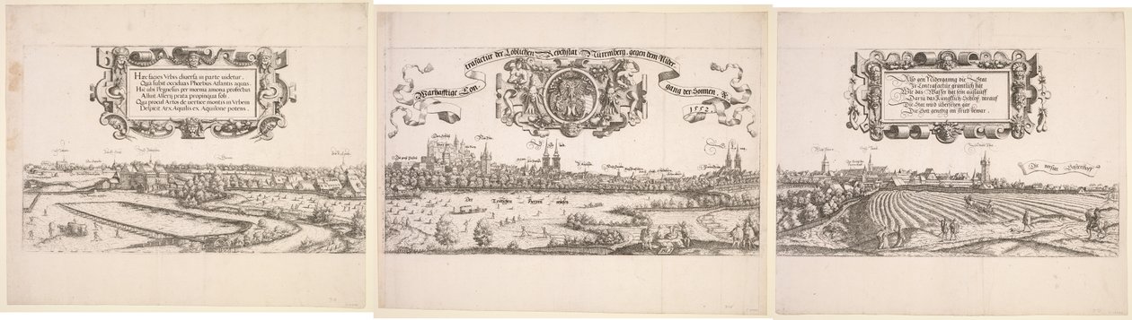 Panoramautsikt over Nürnberg av Hanns Lautensack