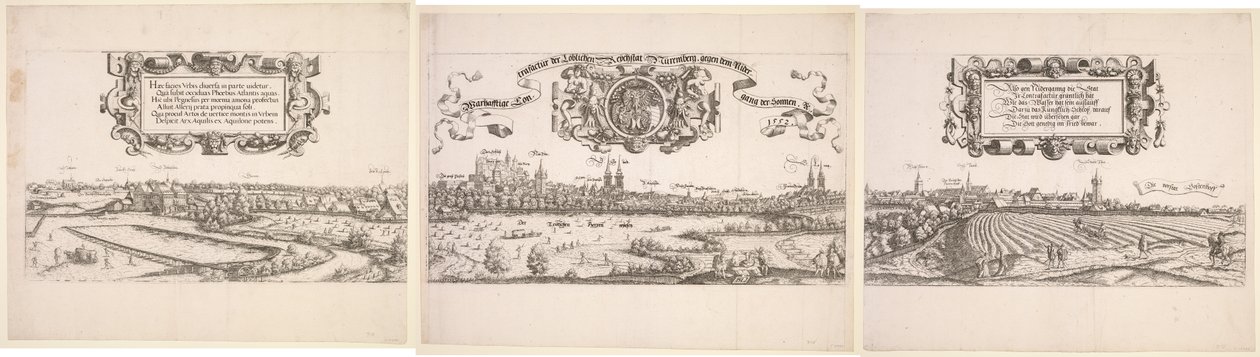Panoramautsikt over Nürnberg, 1552. av Hanns Sebald Lautensack