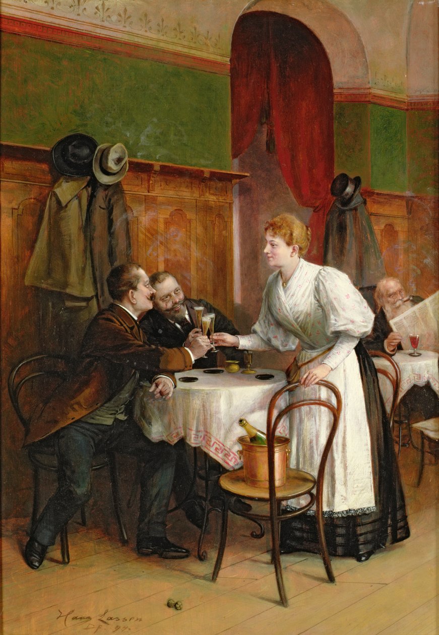 Drikker helsen deres (olje) av Hans August Lasser