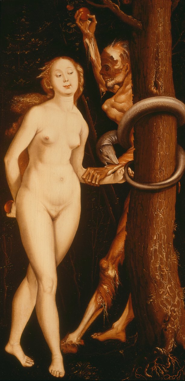 Eva, slangen og døden av Hans Baldung Grien