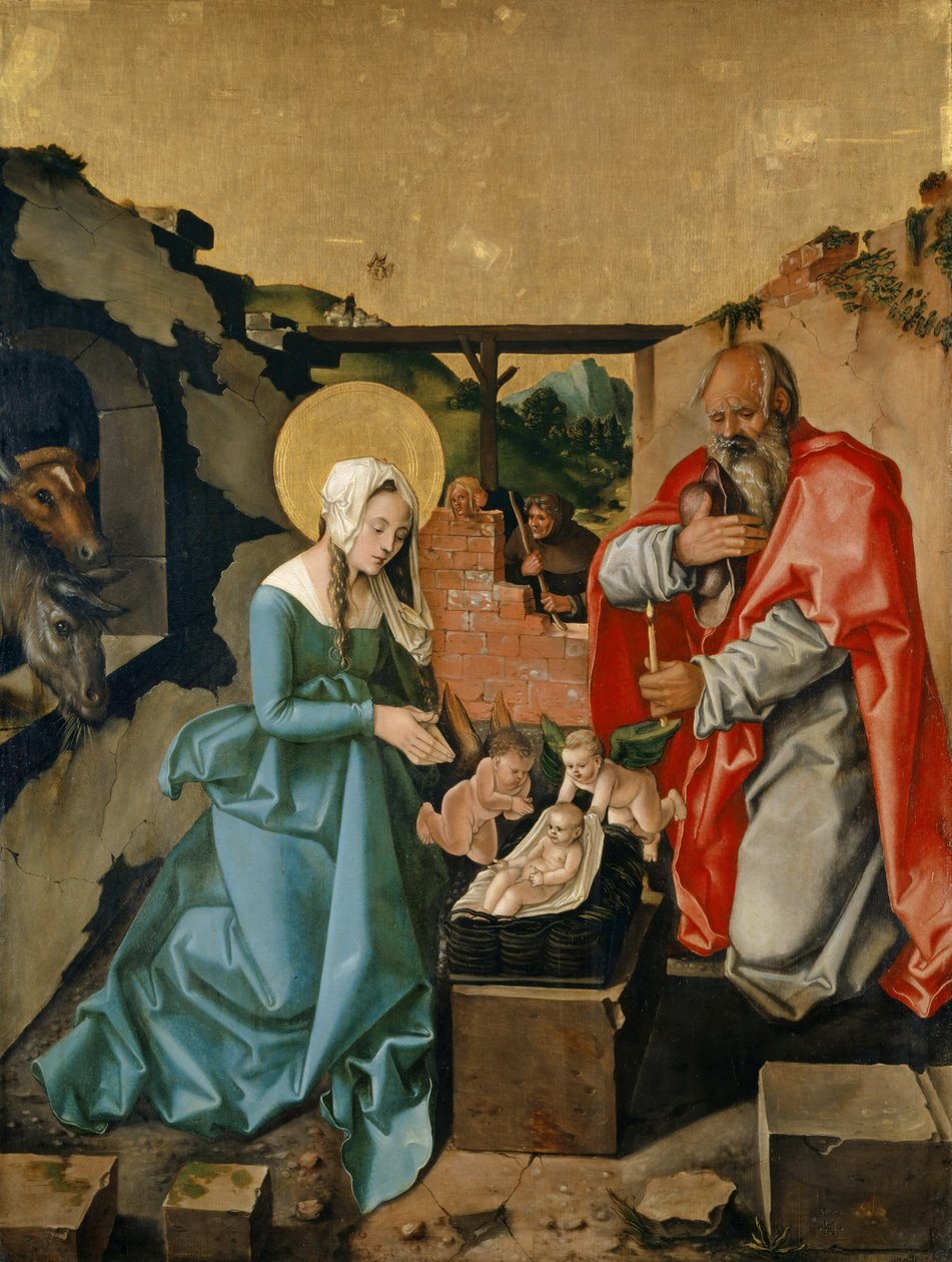 Nativity, 1510 (tempera på panel) av Hans Baldung Grien