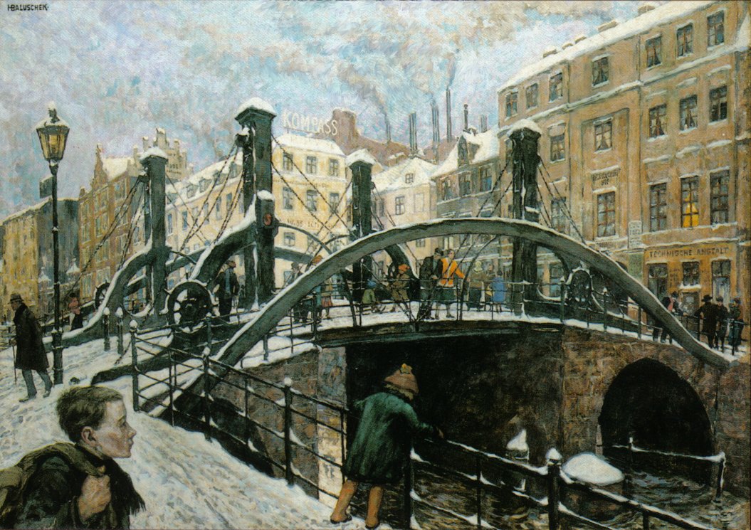 Jungfernbrucke av Hans Baluschek