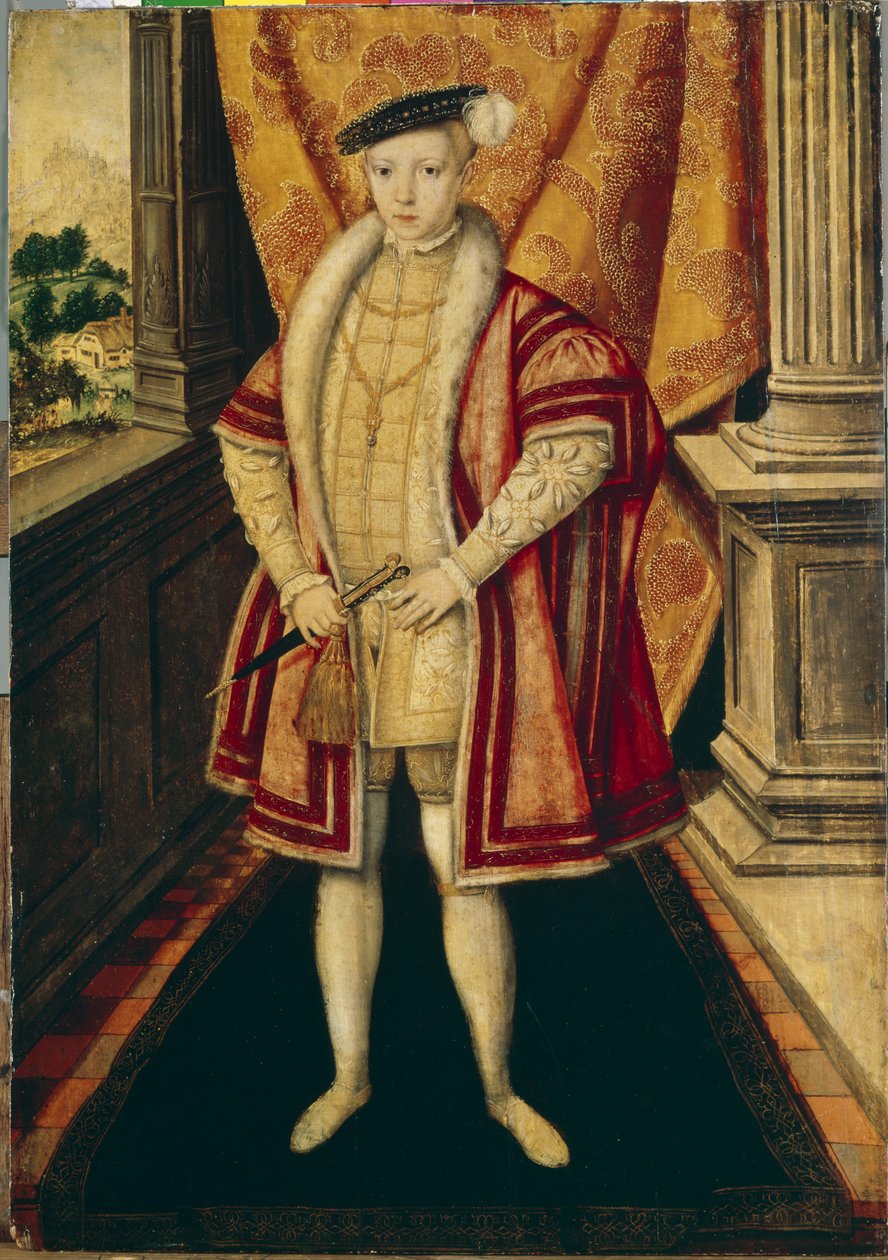 Portrett av kong Edvard VI, ca. 1547 av Hans Eworth or Ewoutsz