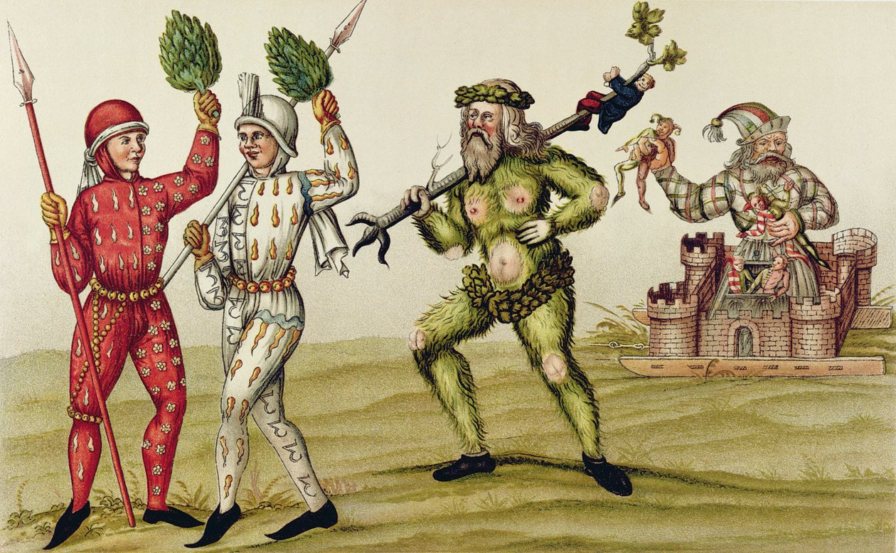 Nürnberg Schembart Carnival (fargegravering) av Hans Meyer