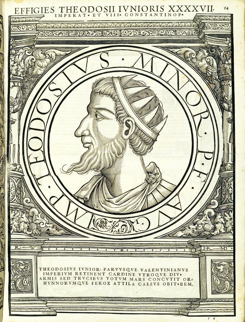 Theodosius den yngre, illustrasjon fra 