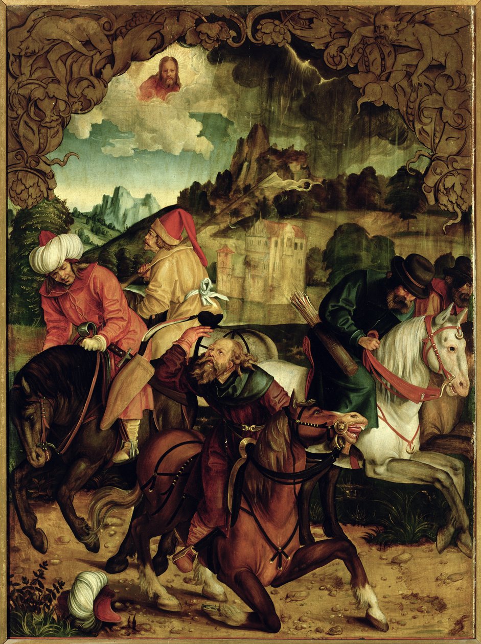 The Conversion of St. Paul, fra en polyptyk som viser scener fra SS