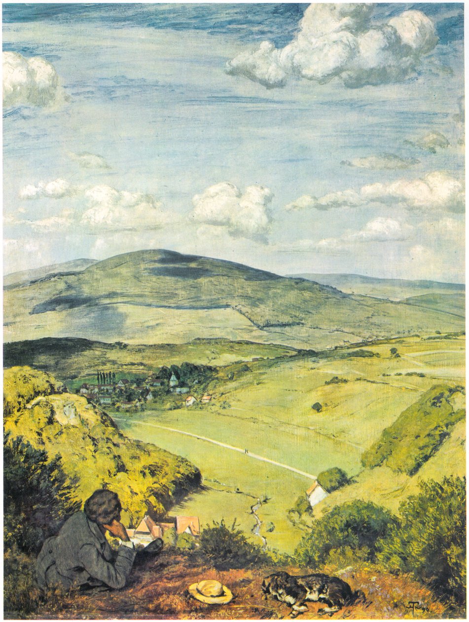 Utsikt over en Taunus -dal / Taunus -landskap av Hans Thoma